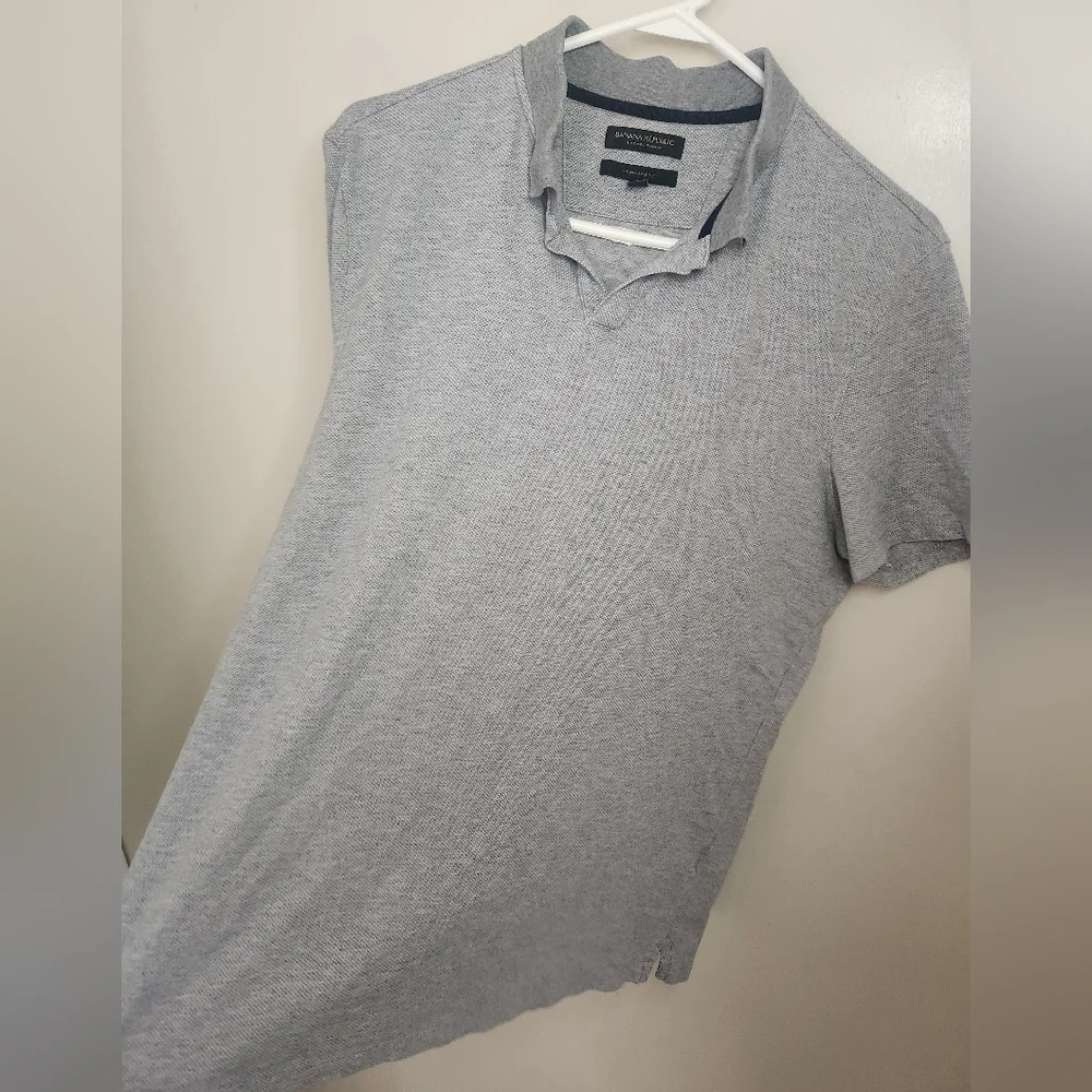 🎉 5/$25 Men's Banana Republic Gray Polo Style Shirt Sz Large
